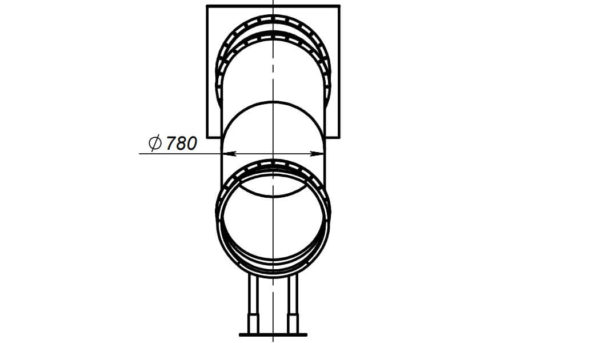 Схема ската из нержавеющей стали для прямой горки-тоннеля