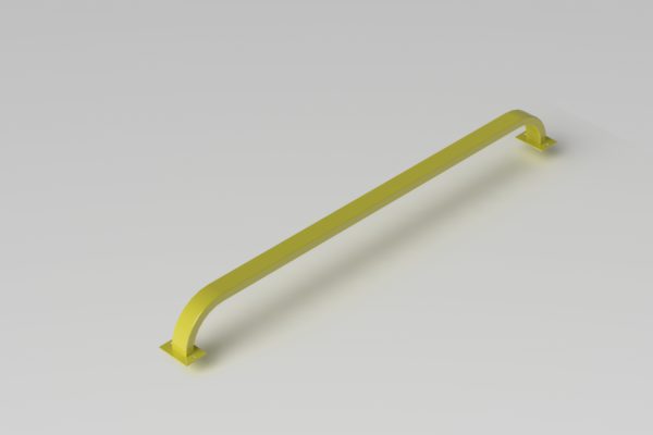 Окрашенная скоба формой дверной ручки жёлтого цвета